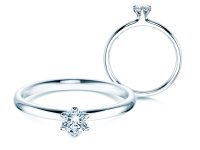 Verlobungsring Weißgold classic Brillant