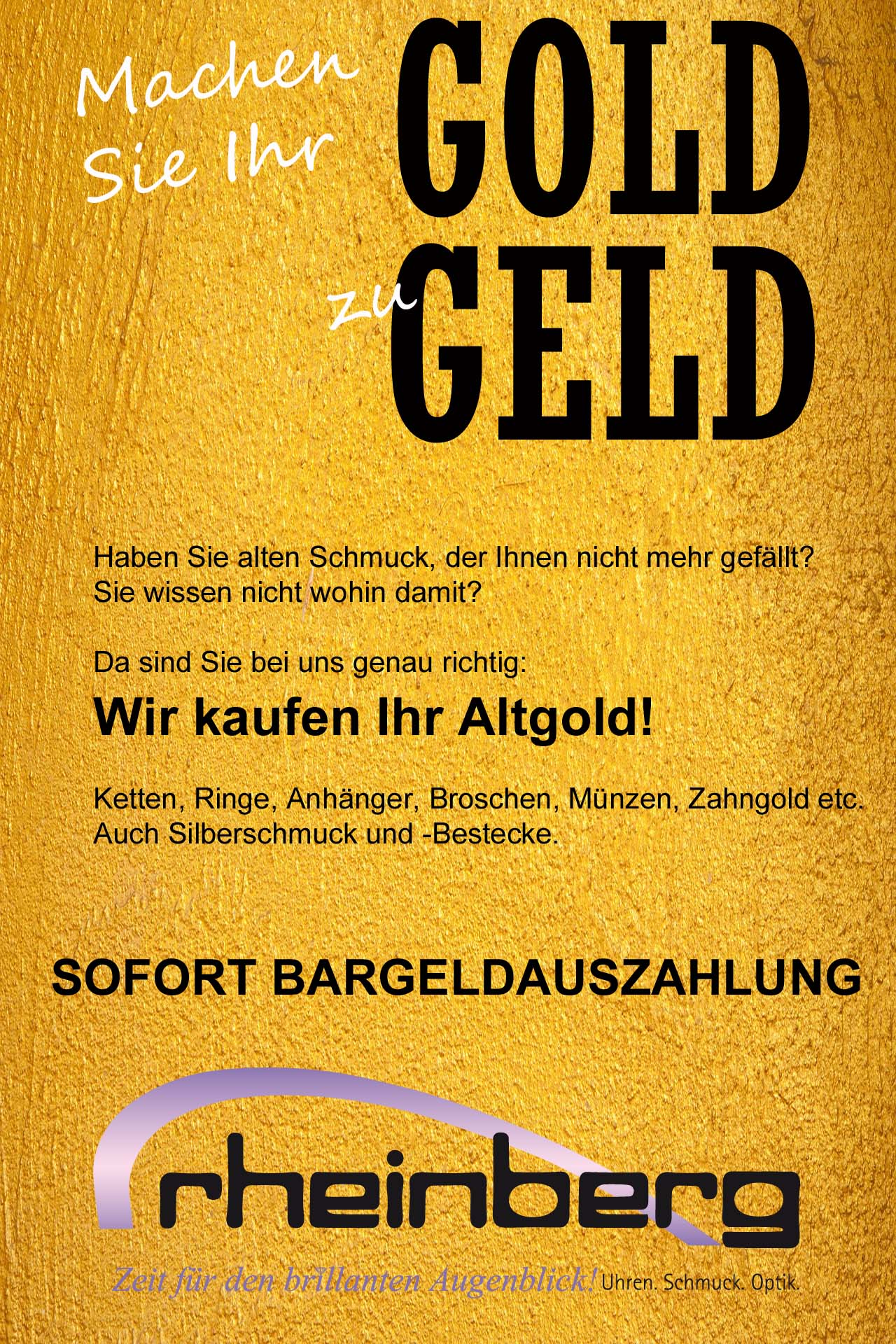 Machen Sie Ihr GOLD zu GELD