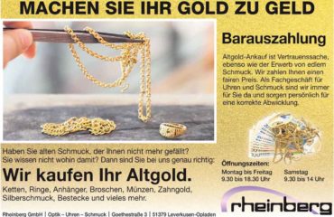 Imageanzeige Gold zu Geld